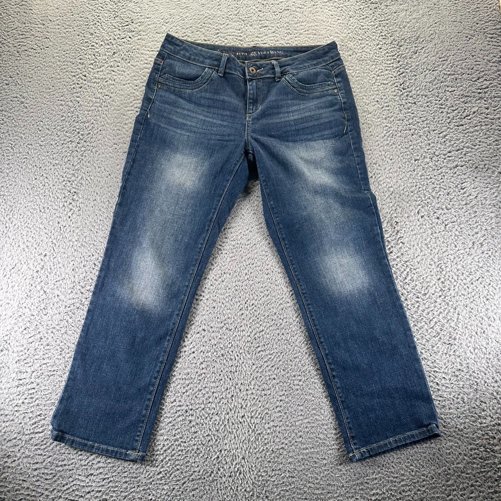 Simply Vera Vera Wang Jeans Womens 10 Blue Cotton Denim Straight Faded Workwear